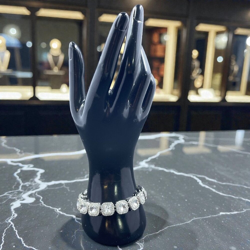 Glam Statement Bracelet Coquette Bling Crystal Elegant Soft Girl Size 7.5